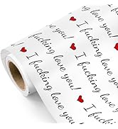 WRAPAHOLIC Funny Rude Valentines Day Wrapping Paper Roll - Mini Roll - 17 Inch x 16.5 Feet - I Fu...