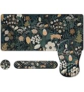 iLeadon Floral Desk Mouse Pad,Extended Large Cute Keyboard and Mouse Pad Sets for Women Desk,Non-...
