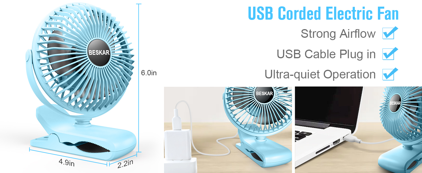 usb corded electric fan