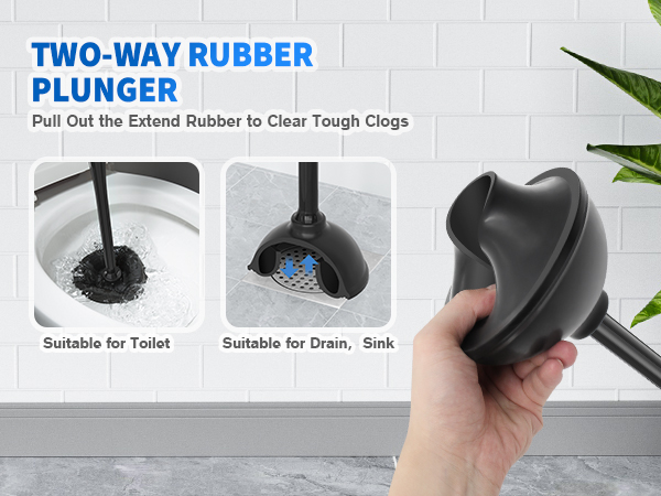 Toilet plunger and brush set