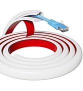 39" Silicone Cord Hider for 1 Cord,Flexible Side-Opening Self-Adhesive Cord Covers for Wires on W...