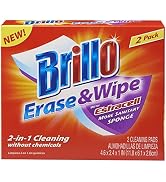 Brillo Erase & Wipe Sponge with Estracell, 2-in-1 Cleaning Without Chemicals, Erases Tough Stains...
