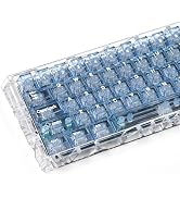 mintcaps 128keys Keyboard Keycaps Shine Through Clear Blue Keycap Set, Cherry Transparent Key Cap...