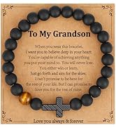 Gnamy Cross Bracelet for Boys Kids, American Flag Cross Beads Bracelet Easter Christian Religious...
