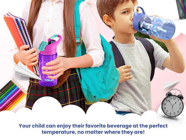 Kids water bottle, leak proof kids water bottle, kids bottle with lid, water bottle for school