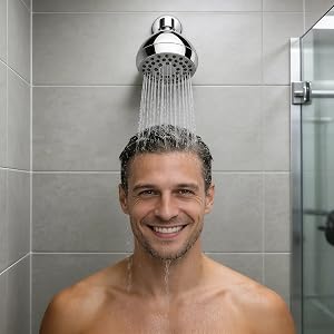 SPA-Like Power Shower! 3" High-Pressure Fixed Head, Self-Cleaning Design,