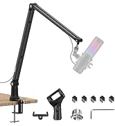 Boom Arm Mic Stand, Aveek Adjustable Desktop Metal Microphone Arm for HyperX QuadCast/Blue Yeti/S...