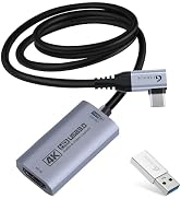 Guermok 4K@60FPS Video Capture Card, 90° USBC, 3.3ft, 2K@144PS USB 3.0 HDMI to USB C/A Capture Ca...
