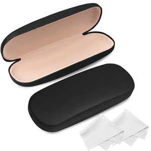 Eyeglass Case with Cleaning Cloth, Glasses Case Hard Shell Fits Most Glasses