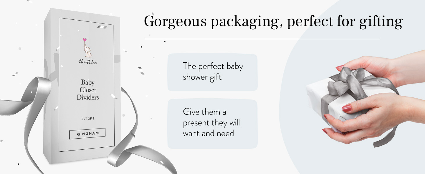 Complete baby room decor, stylish wooden closet dividers gift for new parents, keeping clothes tidy