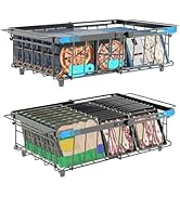 UMDONX Freezer Storage Box - Hanging Freezer Basket, Easy Slide-Out Access, 4-Piece Set, Black