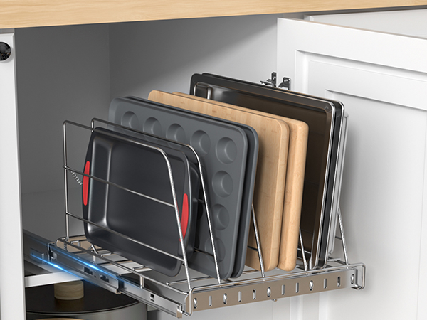 Pull Out Cabinet Organizer for Baking Utensils
