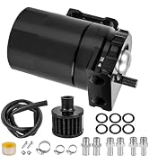 Oil Catch Can, 300ml Black Baffled Catch Can Tank Kit, Aluminum Oil Separator with Fuel Line Hose...