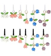 OLYCRAFT 12Pcs 6-style Headphone Port Dust Plug Charm Lily of the Valley Charm Earphone Anti Dust...