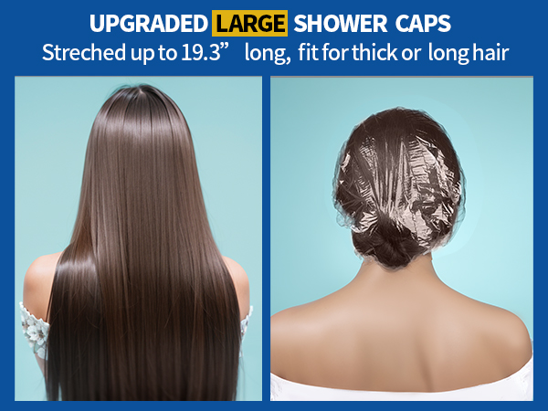 Upgrade Large Shower Caps, 19.3 INCH