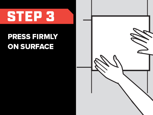 Step 3 Press firmly on surface