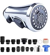 Hibbent Pull Down Spray Head for Kitchen Faucet, 3-Function Kitchen Sink Spray Nozzle with 15 Ada...