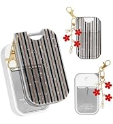 QIOFEARTH TPU Case for Touchland Hand Sanitizer Spray Mist 1 oz | Cute Striped Print Cover with F...