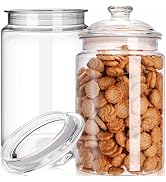 Goaste 2 Pack 130 oz Large Cookie Jar with Lid, Clear Acrylic Candy Jar Unbreakable, Airtight Foo...