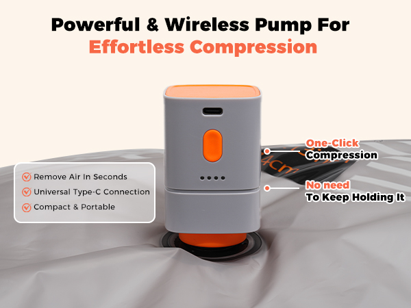 Travel Vacuum Bags with Wireless Pump