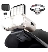Hopedone LED Hard Hat Light, 800Lumens Rechargeable Dimmable Clip on Cap Lights, 180°Adjustable H...