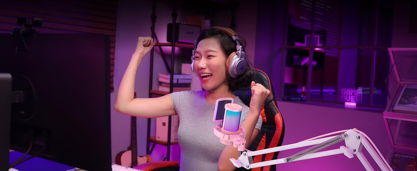 pc microphone for gaming pink