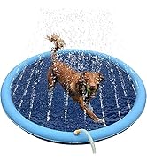 YUDANSI Splash Pad for Dogs&Kids, Foldable Sprinkler Pad Outside, Collapsible Play Water Bathtub ...