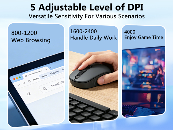 Adjustable DPI Up to 4000
