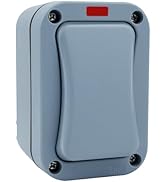 NineLeaf Outdoor Waterproof Light Switch, IP66 15A 125V SPDT Dual Control, Mini Slim Design with ...