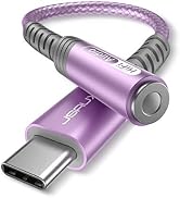 USB Type C to 3.5mm Female Headphone Jack Adapter, JSAUX USB C to Aux Audio Dongle Cable Cord Com...