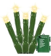 LOENDE Battery Operated Christmas Lights 33FT 100 LED 8 Modes and Auto Timer for Indoor Outdoor C...