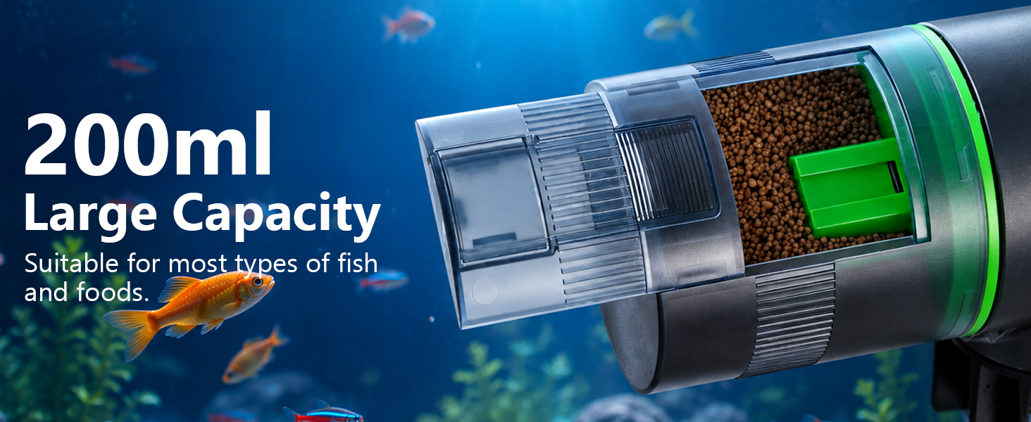 200ml Large Capacity: Suitable for most types of fish and foods.