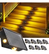 ROSHWEY Solar Lights for Deck Steps,8 Pack Waterproof Stair Step Wall Light 5 Lighting Modes for ...