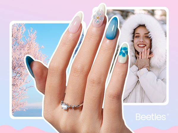 Beetles Gel Nail Polish Kit with U V Light - 32 Colors Gel Polish and Cat Eye Top Coat 68 Pcs