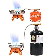 KOMAN Portable Camping Stove, Backpacking Stove with Piezo Ignition,Butane Stove with Hose, Outdo...
