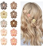 Ahoney 10Pcs Small Hair Claw Clips Cute 0.77" Mini Flower Daisy Hair Clips for Hair Decorations f...
