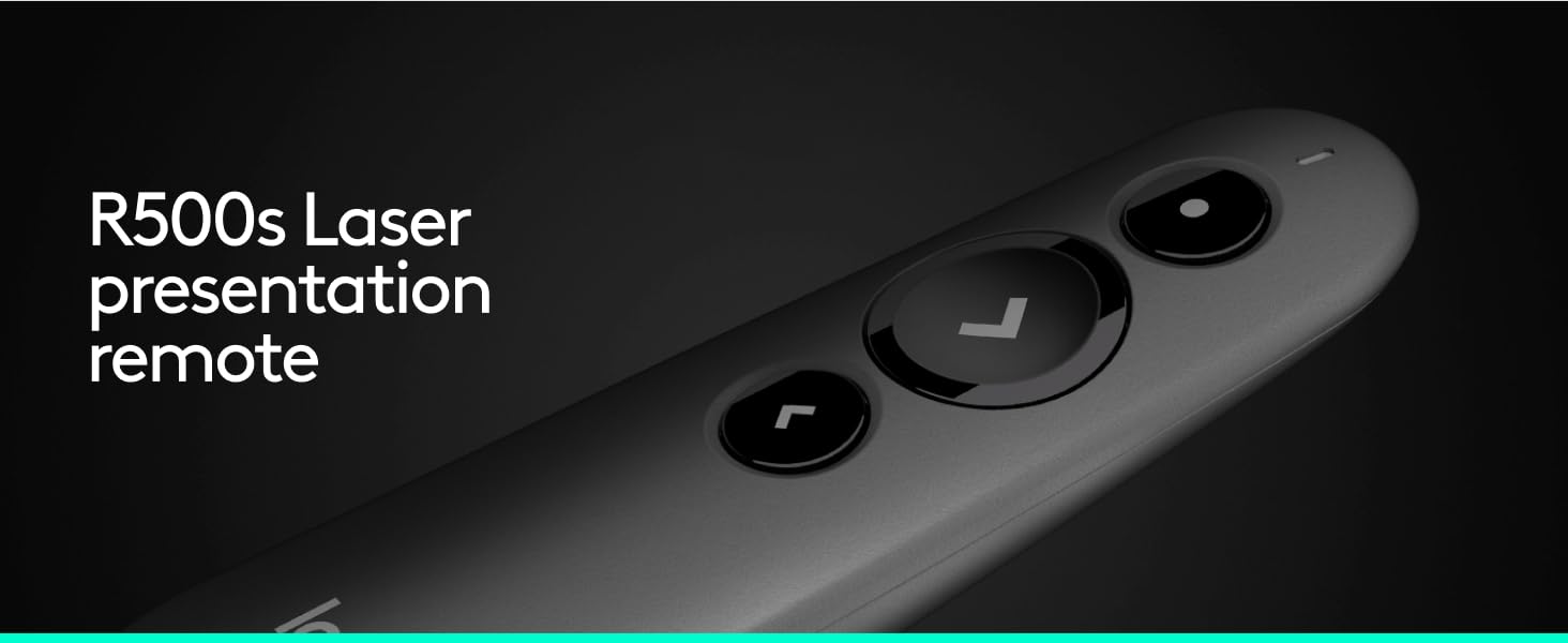 R500s Laser Presentation Remote, Bluetooth, USB-A Receiver, Presentation Clicker with Laser Pointer