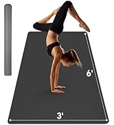 Stepwaver Extra Large Exercise Mat, 6'x3'x6mm (1/4 inch), Non-Slip, Ultra Durable, Thick Large Wo...