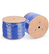 AvesView Cat6 SFTP 1000 Feet Indoor PVC Jacket 23AWG Solid Foiled Bare Copper Central Conductor B...