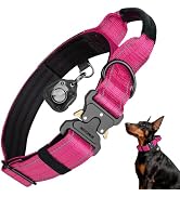 WINGOIN Tactical Dog Collar with AirTag Holder, Heavy Duty Reflective Padded Nylon Collar for Lar...
