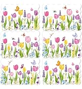 Spring Tulip Placemats Set of 6 Summer Plastic Place Mats Lavender Table Mats Lavender Tulip Holi...