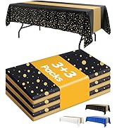 Niuara New Year Table Cloth for Rectangle Table and Table Runner Set - 3+3 Pack, Plastic Table Cl...