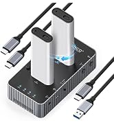 ORICO 40Gbps M.2 NVMe Hard Drive Docking Station with Offline Clone Dual-Bay NVMe Cloner with USB...