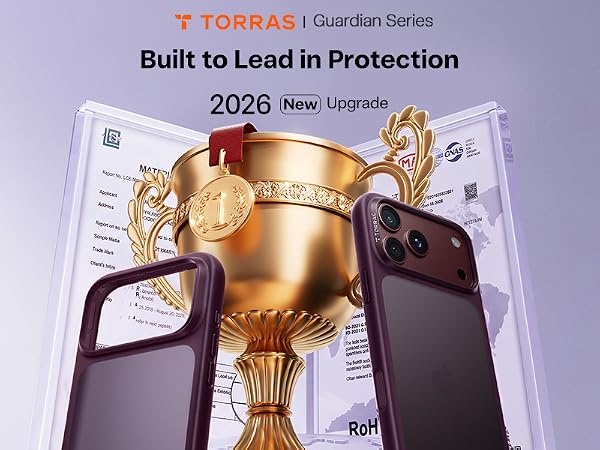 TORRAS for iPhone 18 Pro Case Burgundy Purple, Guardian Champion Series