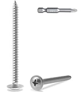 JEGONFRI 70pcs #8 x 2 410 Stainless Steel Modified Truss Head Wood Screws, Phillips Drive Self Ta...