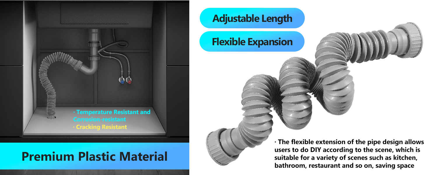 Flexible Drain Pipe P Trap A+3(PC)