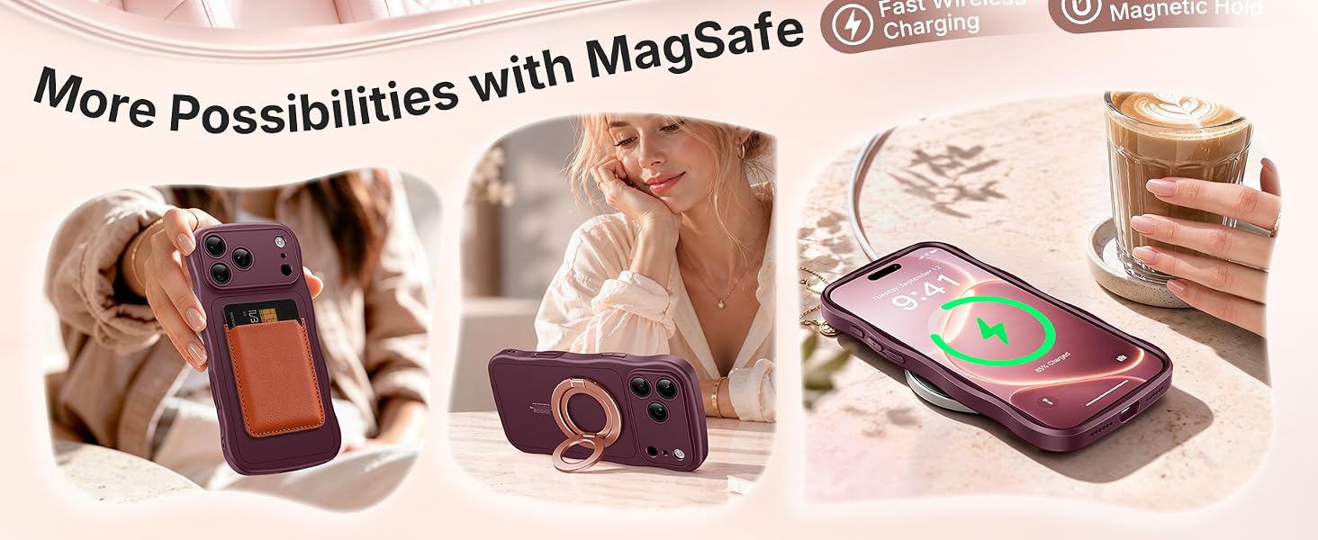 For iPhone 18 Pro 17 Pro Case Compatible with MagSafe Wavy Shockproof Slim Durable Drop Protection