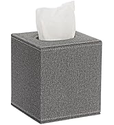 Sumnacon Square Linen Tissue Box Cover - Stylish Cube Tissue Box Holder with Magnetic Bottom, Dec...