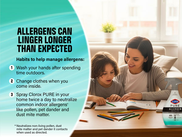 Allergens can linger