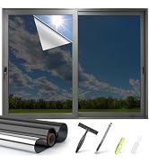 Kromapolis One Way Window Privacy Film Reflective Mirror Home Window Tint, Daytime Privacy Heat C...